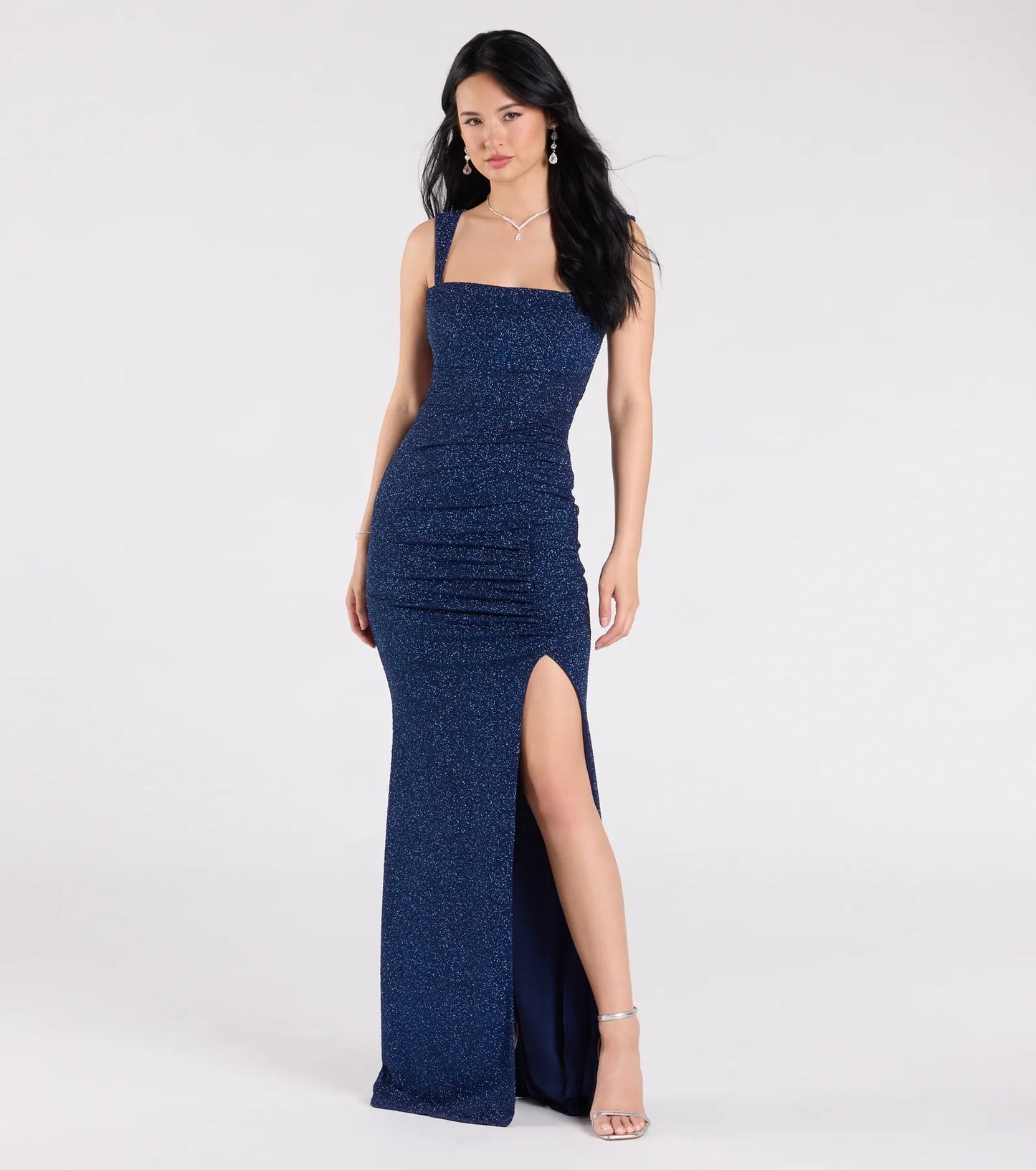 Drew Open Back Glitter Mermaid Dress