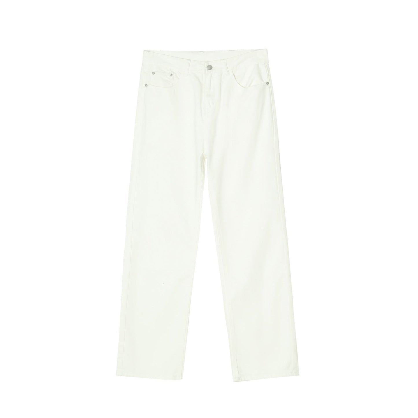 Black And White Basic Simple Jeans Men's Slim Trousers
