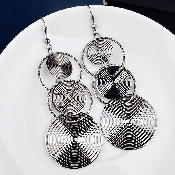 Circle Long Fashion Earrings Exaggerated Earrings Ear Hook Earrings