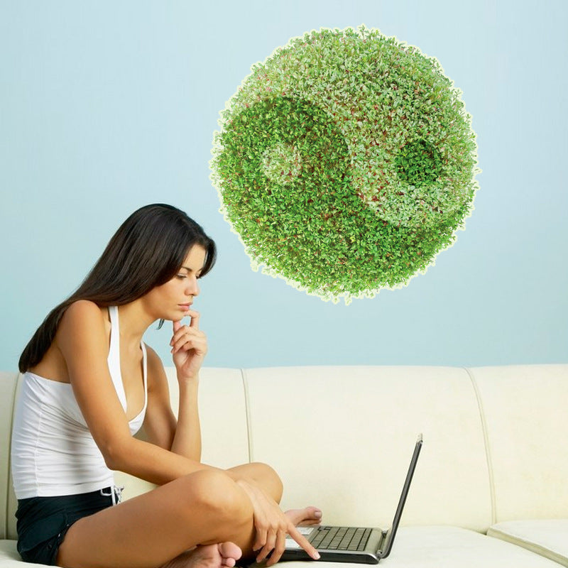 QT-0220 DIY Wall Sticker Green Grass Tai Chi Pattern floor-coverings Wallpapers Art Mural Waterproof Wall Stickers Home Decor