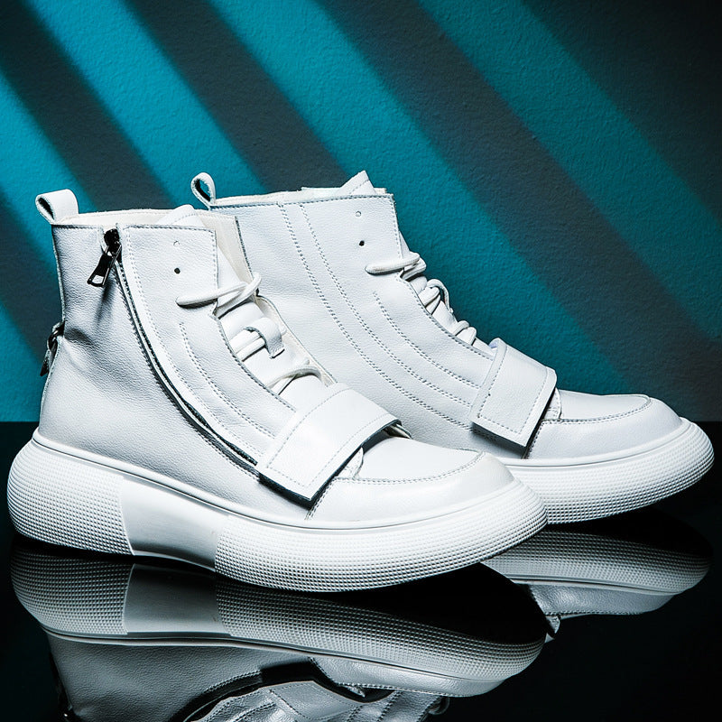 Side zipper personalized men's shoes