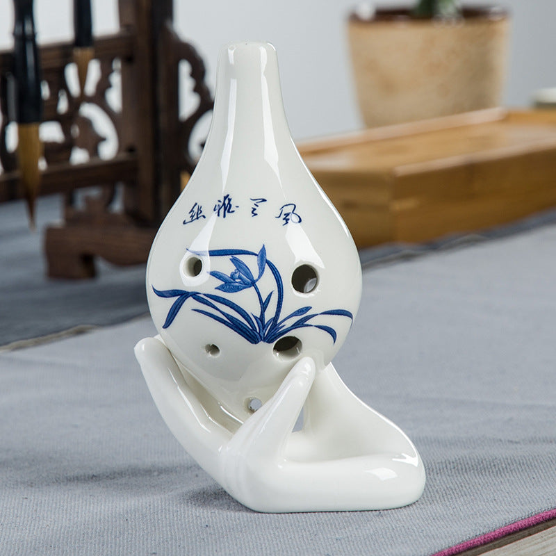 6-hole 12-hole Ocarina Guanyin Hand White Porcelain Ornament