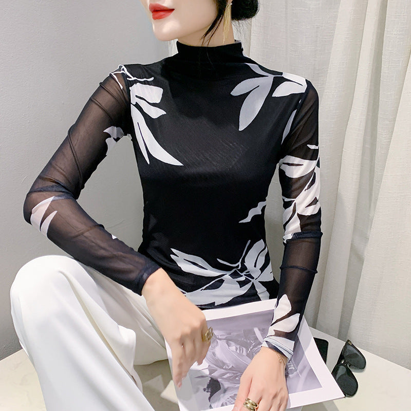 Women's Long Sleeve Autumn And Winter Ocean Graceful Slim-fit Tops