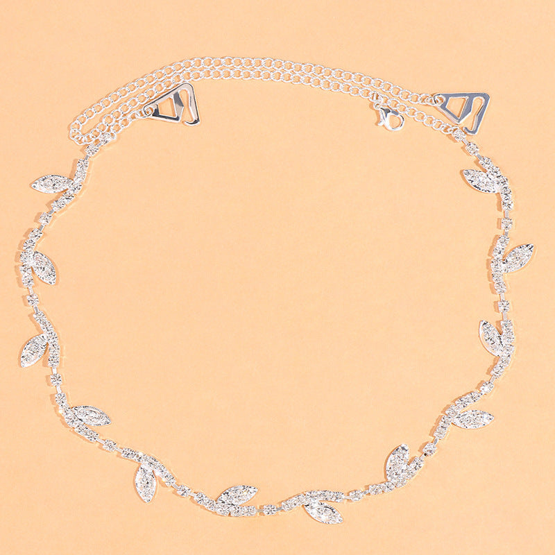 Women's Leaf Rhinestone Shoulder Chain