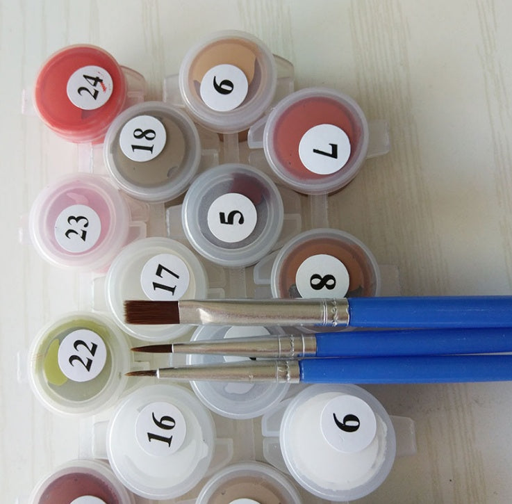 Painting by numbers - autumn bridge