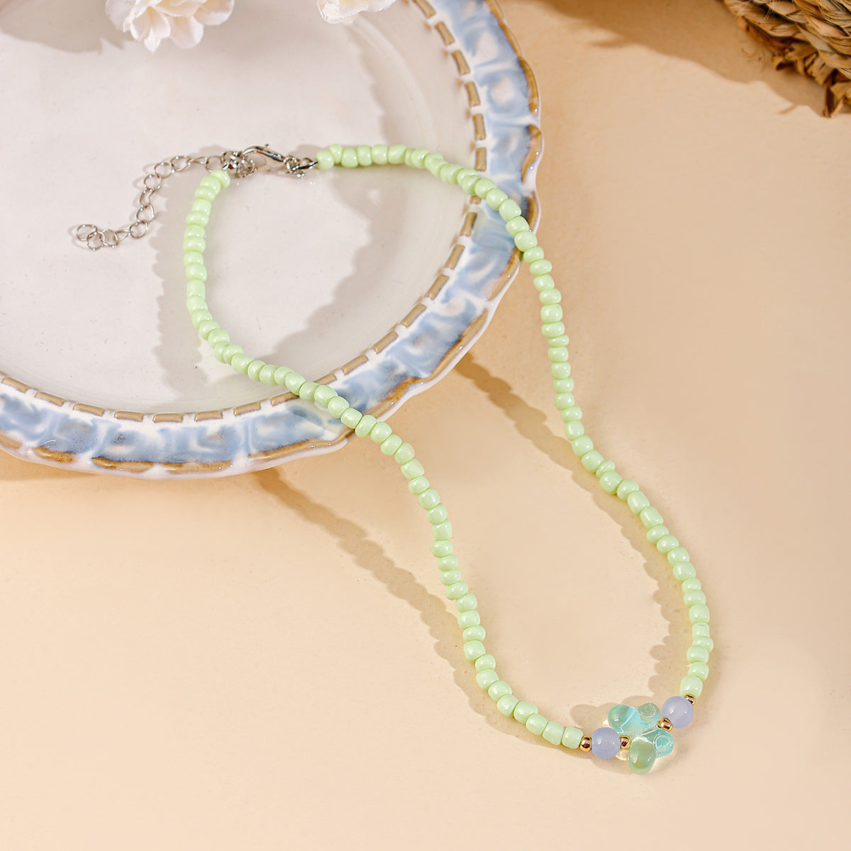 Fashion Resin Beaded Handmade Necklace Butterfly