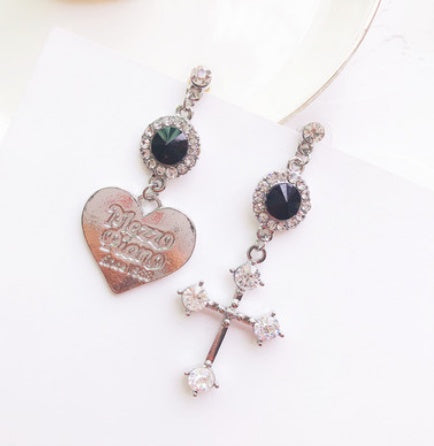 Baroque Cross Love Diamond Stud Earrings Earrings Earrings