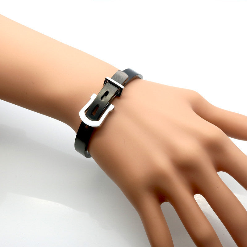 Belt buckle adjustable bracelet titanium steel