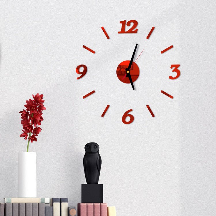 Acrylic Mute Clock Mirror Sticker Wall Clock