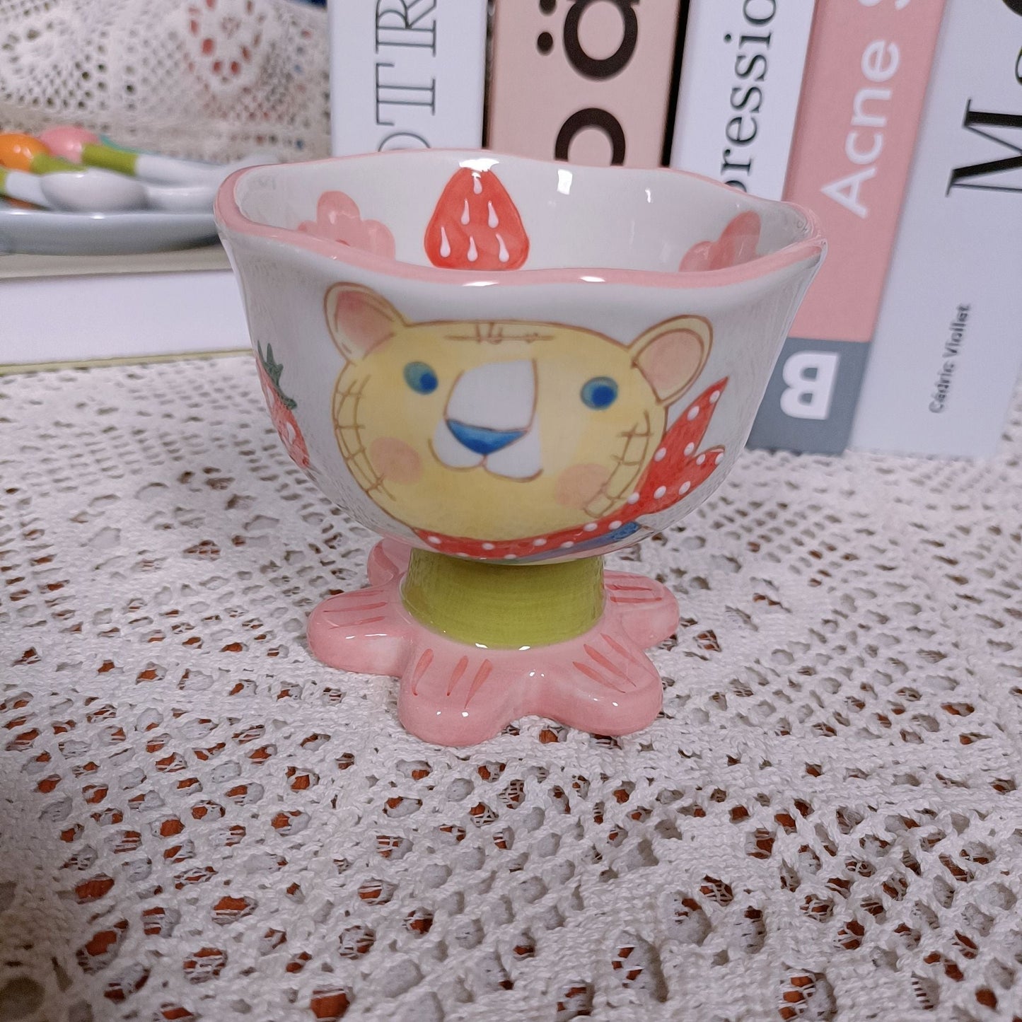 Original Korean Flower Ceramic Goblet