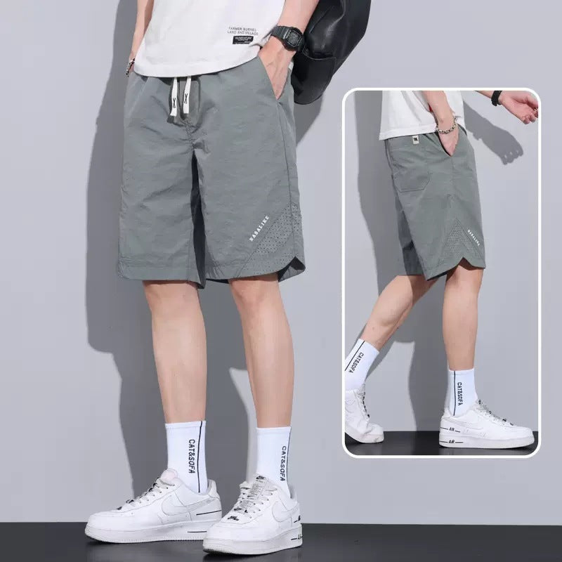Ice Silk Shorts Thin Loose Sports Quick-drying Knee Length Pants