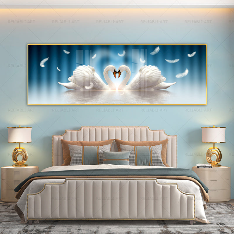 Swan Painting Decorative Art Poster