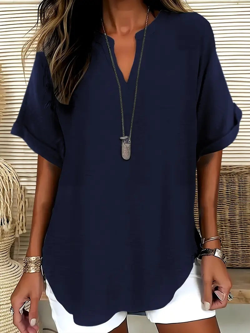 Summer Loose Solid Color Women's Casual Shirt
