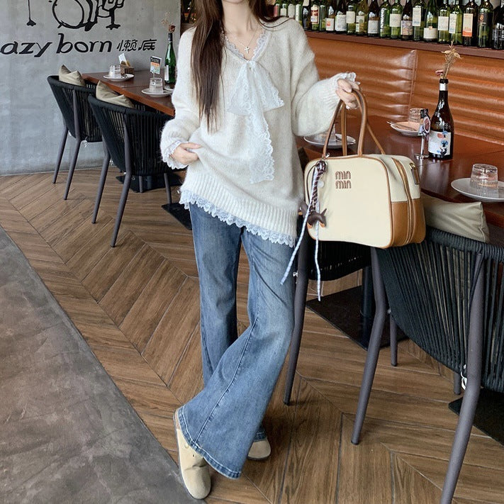 Women's Fashionable Knitted Loose Clothes Top