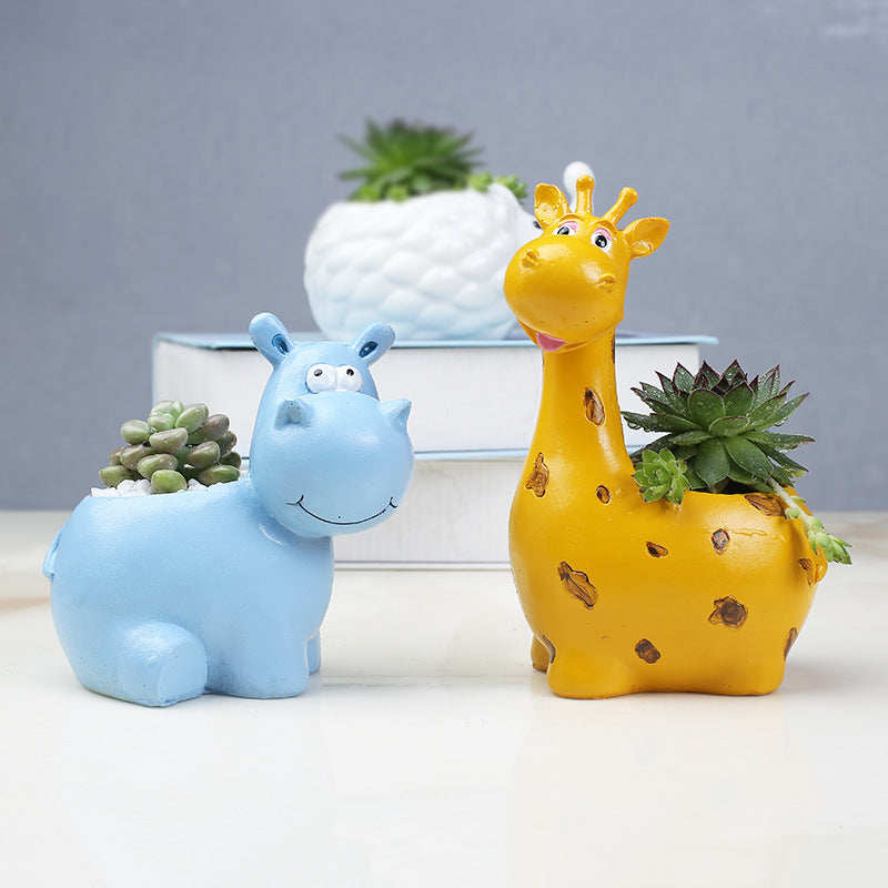 Cartoon Animal Resin Flower Pot Gardening