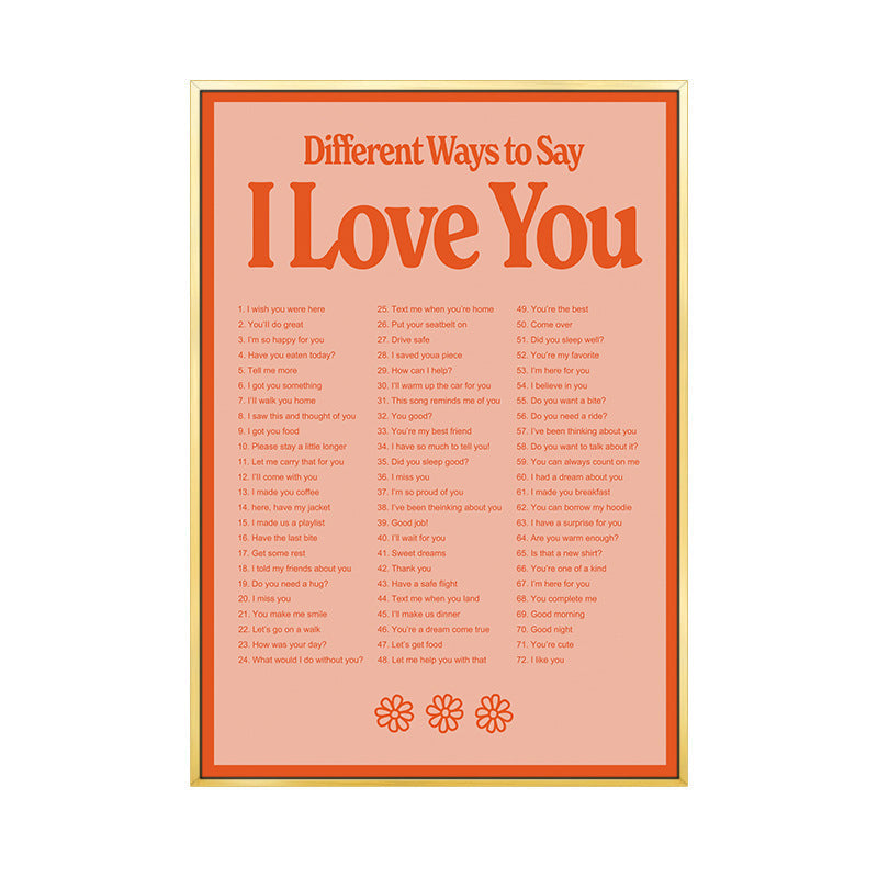 Nordic A Love Letter Minority Bedroom Bedside Decoration Painting