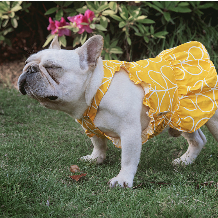 Pet Clothes Dress Cotton Cartoon Print Spring