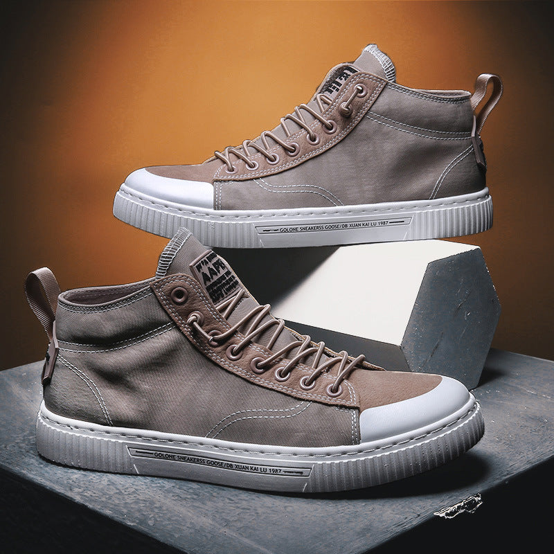 Canvas flat white shoes Gao Bang shoes