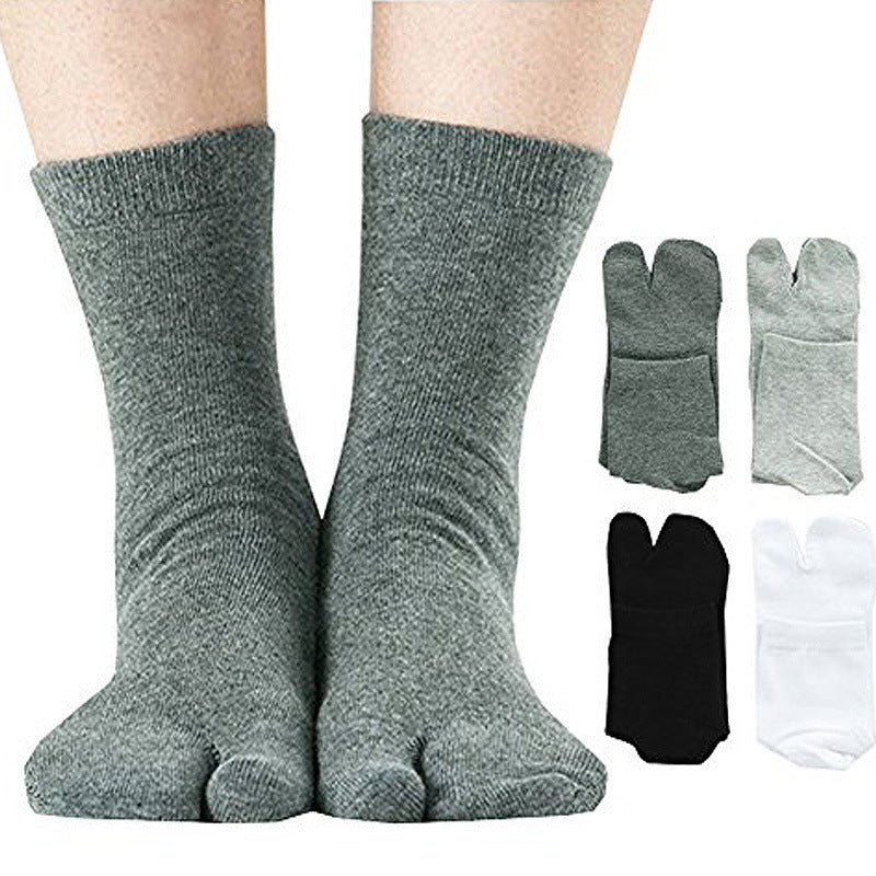 Spring And Autumn Mid Tube Cotton Five Finger High Tube Cute Split Toe Socks