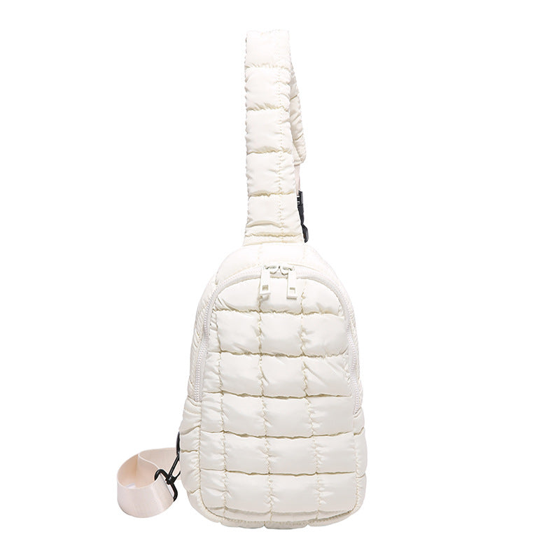 Cloud Chest Bag Female Pleated Down Diamond Crossbody Bag