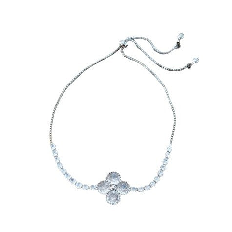 Four-petal Flower Zircon Bracelet Minority All-match Bracelet