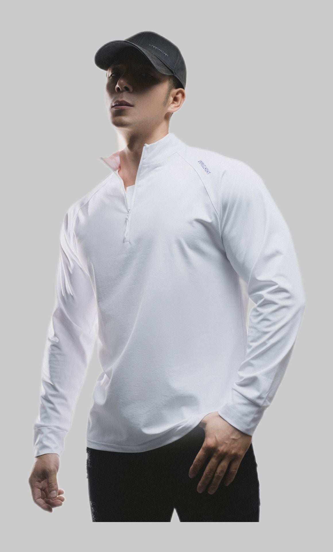 Clone Cotton Half Placketround Neck Fashion Sports Sweater Casual Long Sleeve