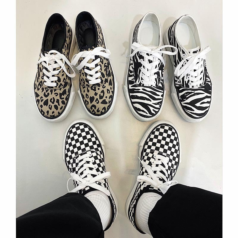 Lace-up Platform Dissolving Casual Color Matching Shoes