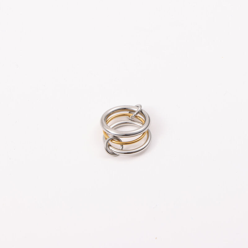 Titanium Steel Electroplated Three-ring Color Matching Ring