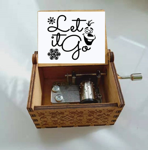 Antique Carved Wooden Hand Crank Music Box