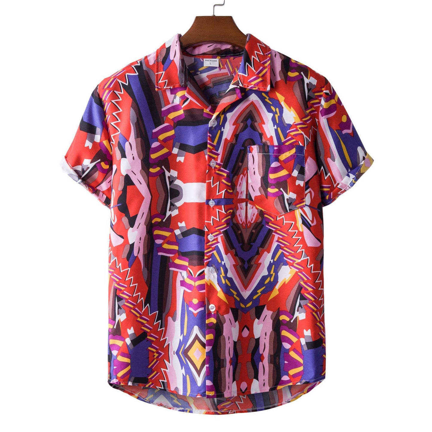 Printed Short-sleeved Shirt For Men