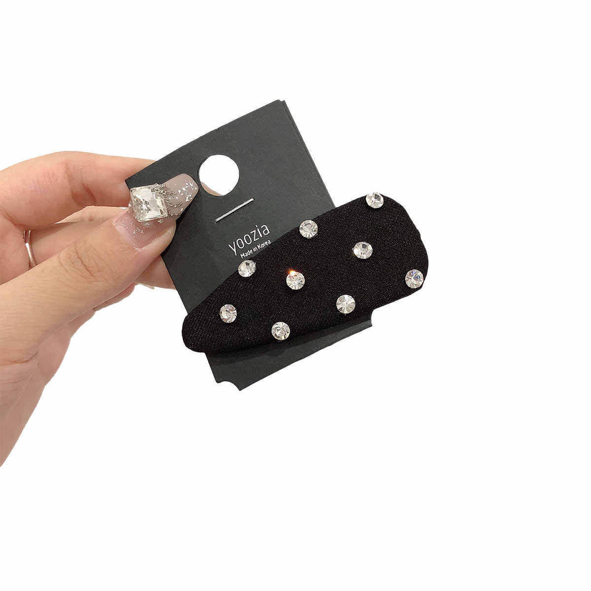 Bang Clip Simple Black Diamond Hair Clip