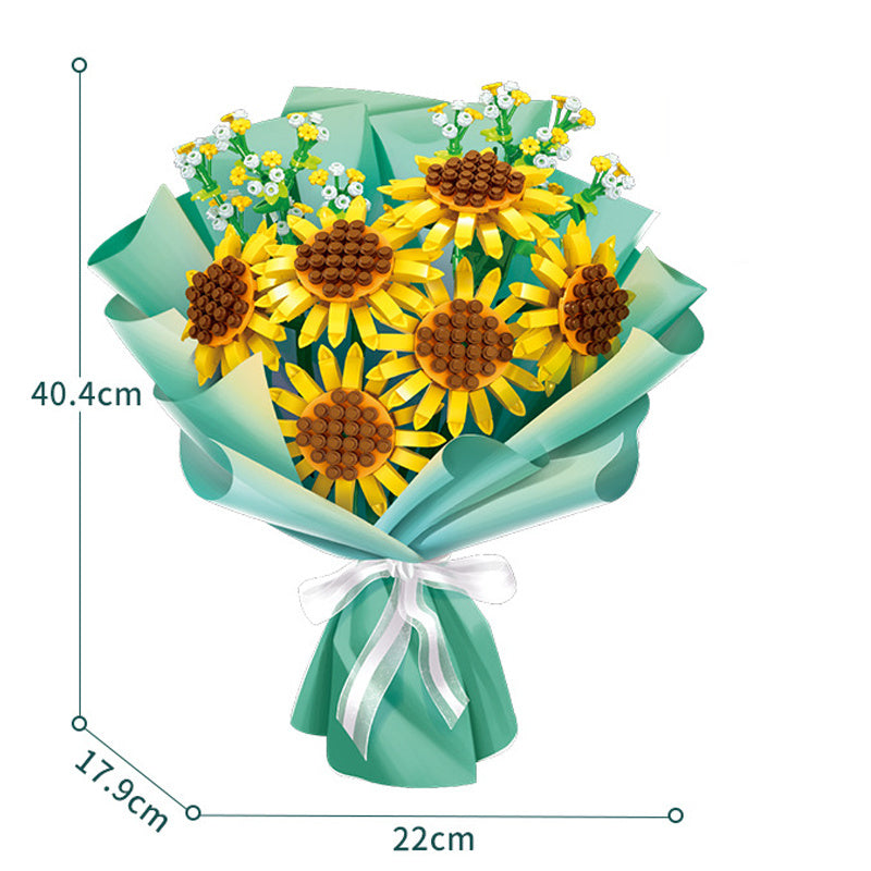 Building Block Sunflower Bouquet Girls' Assembled Toys