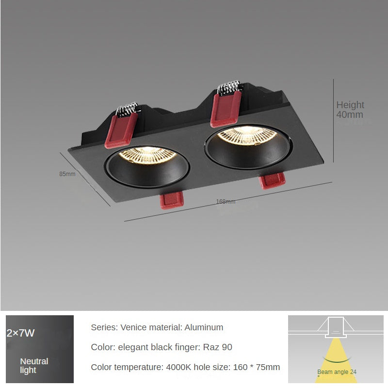 Spotlight Led Embedded Rectangular Living Room Without Main Light