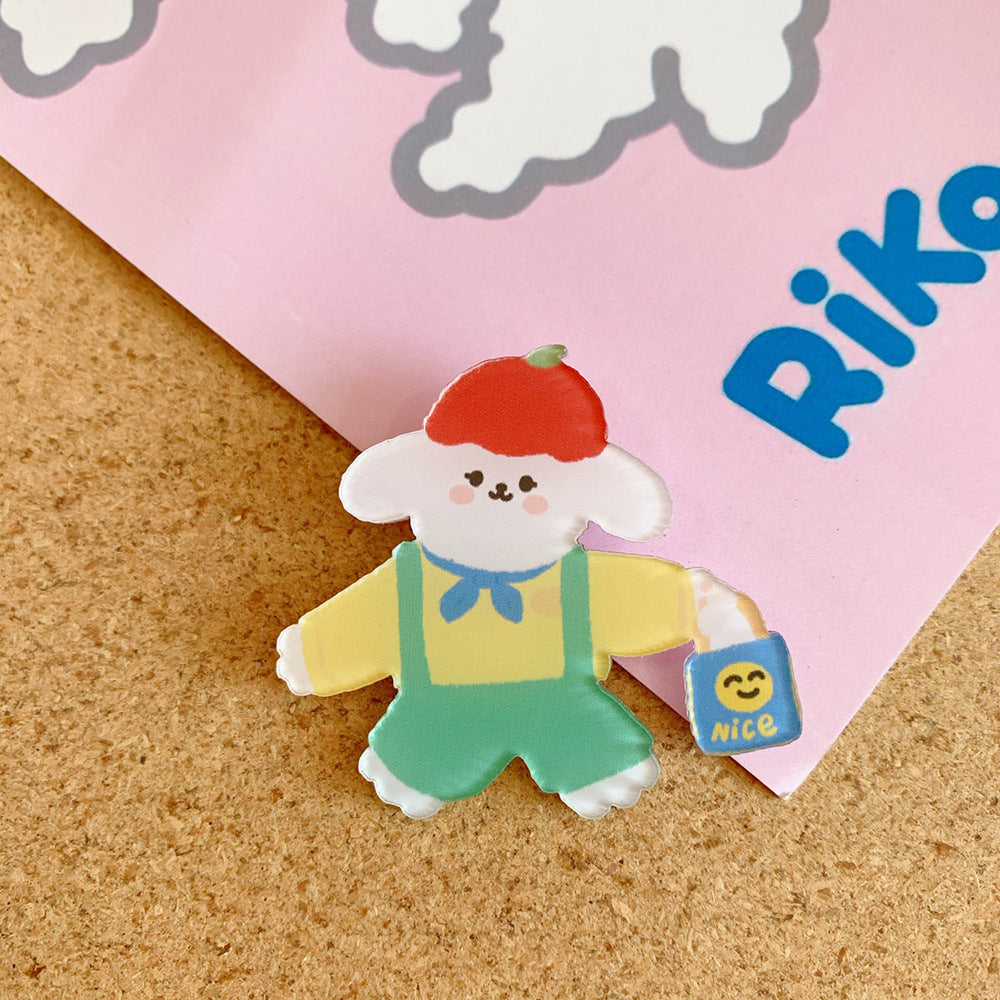 Small Brooch Cartoon Cute Rabbit Accessories Clothes Bag Pendant Badge Female