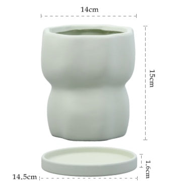 Plain Fired Breathable Ceramic Flowerpot
