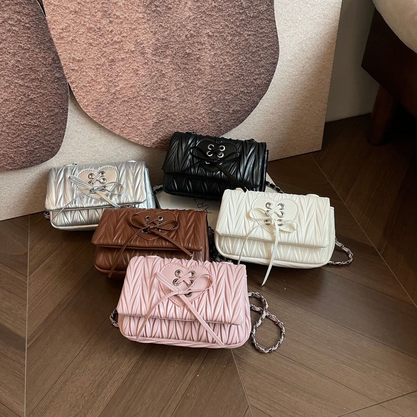 Fashion Chain Simple Western Style Messenger Bag Casual Bow