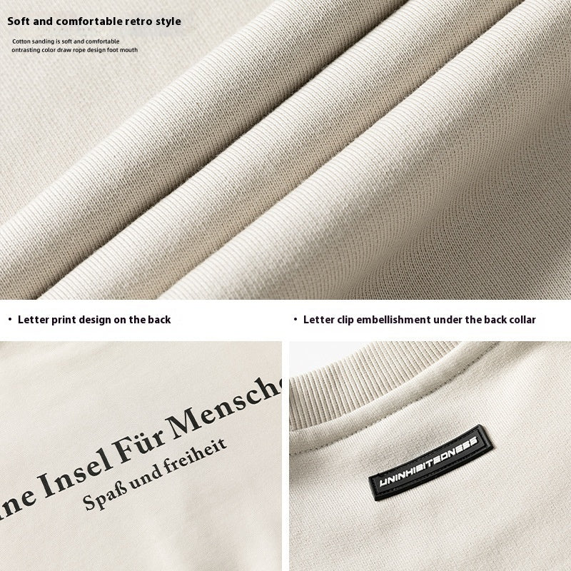 Retro American Printed Crew Neck Sweatshirt Loose Ins