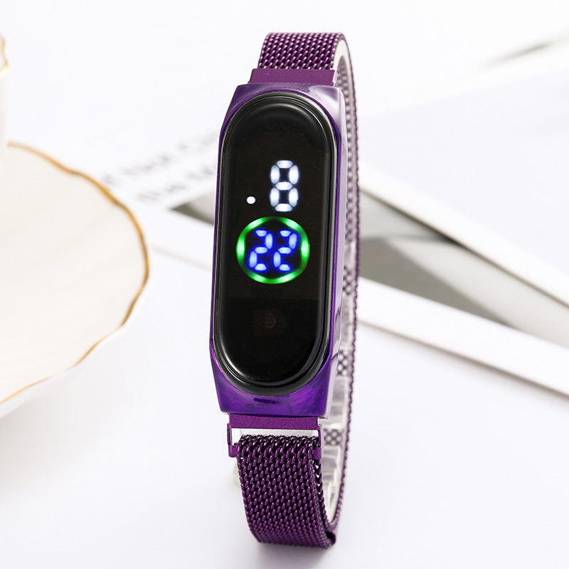Touch Screen LED Mesh Belt Watch