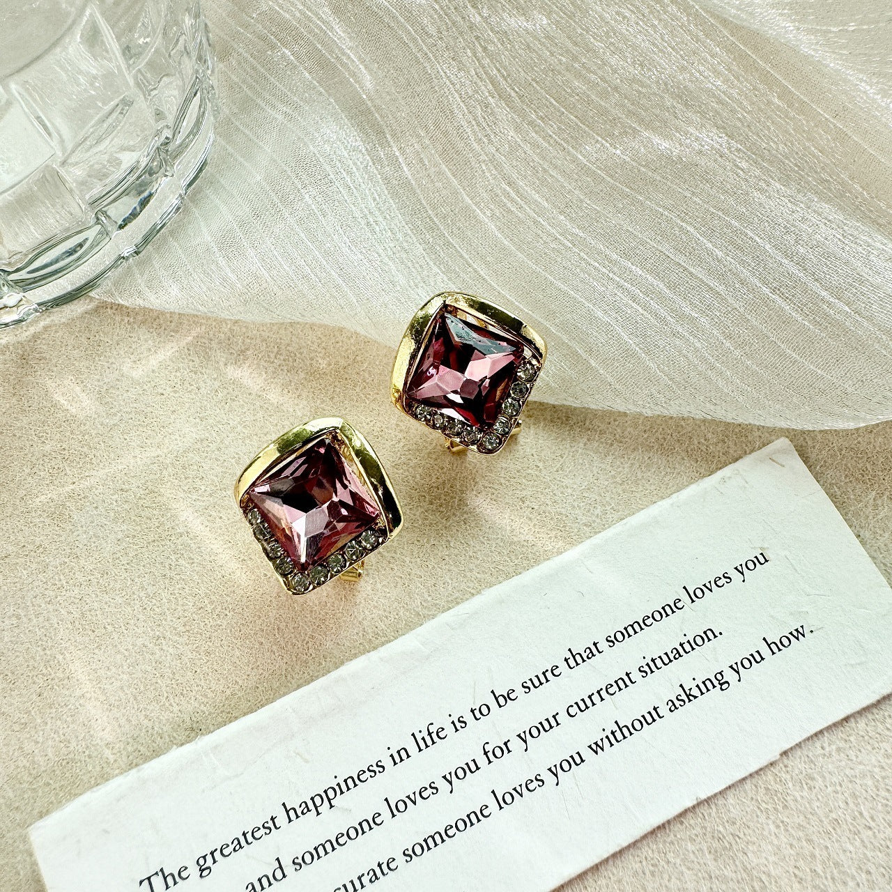 Diamond PurpleDiamond Crystal Stud Earrings Small