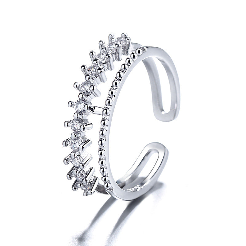 Crown Ring Flash Diamond Index Finger Ring