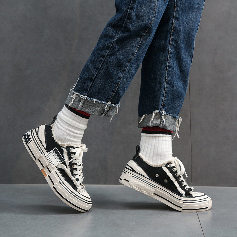 The same low-top canvas shoes