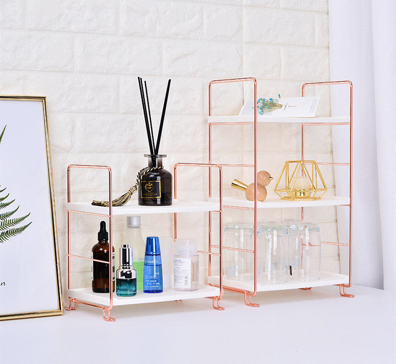 Rose Gold Tabletop Iron Rack