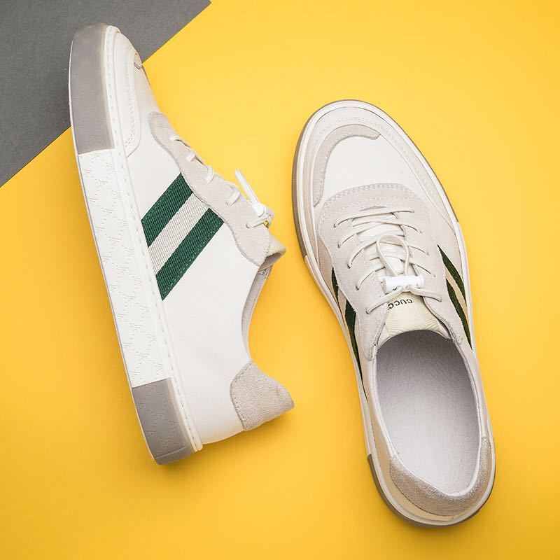 White shoes men's leather shoes casual shoes