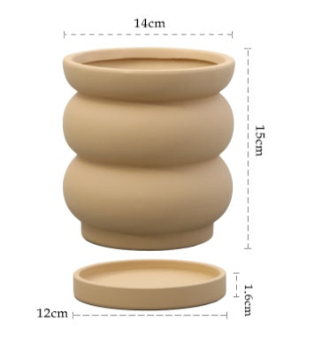 Plain Fired Breathable Ceramic Flowerpot