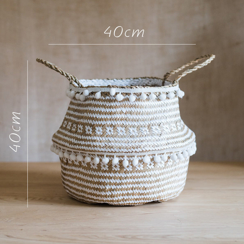 Straw storage basket, storage basket can be folded