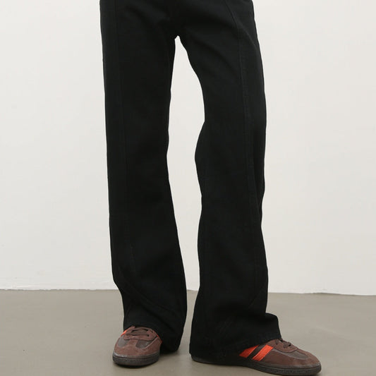 Black Weila Jeans Men's Loose Straight American Style