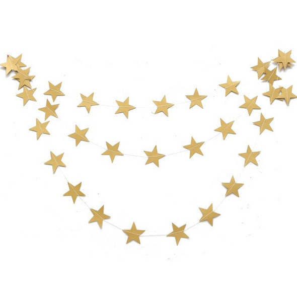 4 meters creative pearl card cardboard stars hanging ornaments hanging flowers wedding party festival celebration layout props