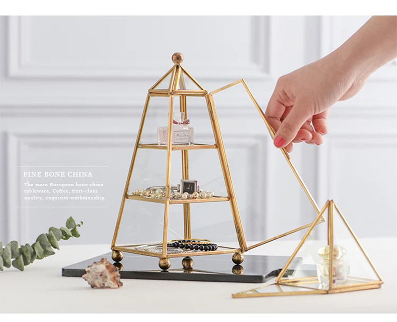 Tower Shaped Geometric Glass Jewelry Storage Box