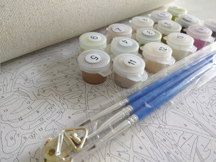 Painting by numbers - autumn bridge