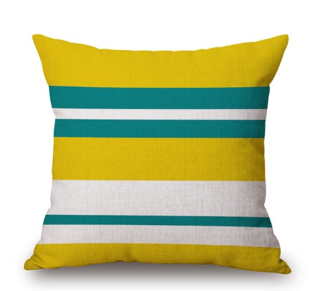 Nordic yellow green geometric print cushion cover